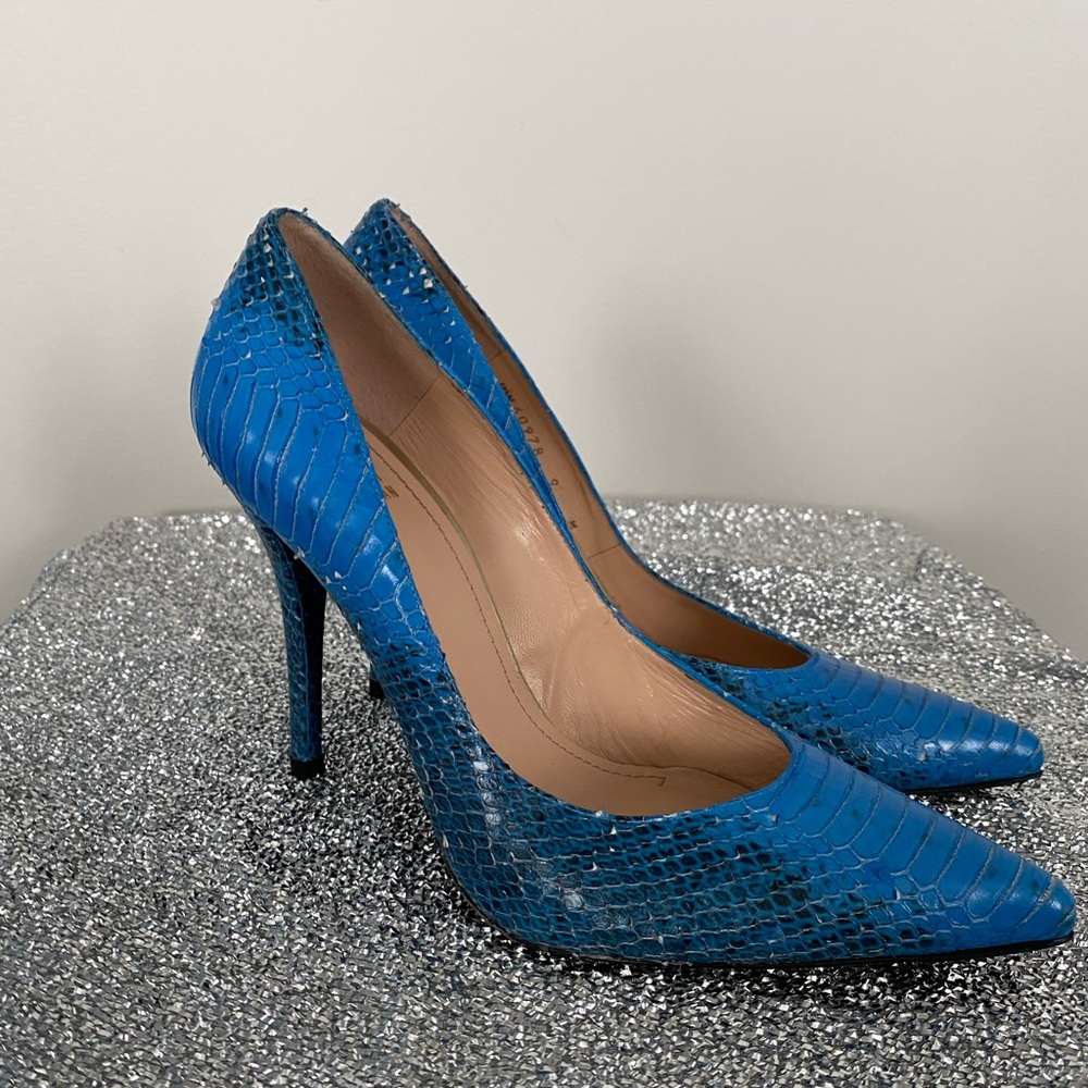 Blue/ Black snakeskin stilettos